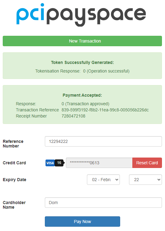 pcipayspace transaction window.